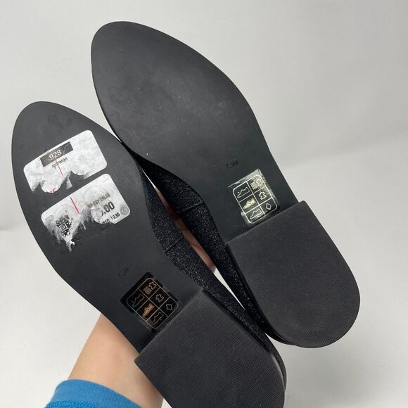 Jack Rogers Ginny Loafer Womens 7.5 Black Sparkle Glitter Slip On Flats - Picture 8 of 10